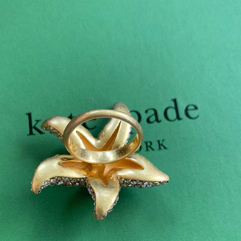 NWT kate spade gold and pearl starfish ring with box and dust bag size 8 - Picture 4 of 9